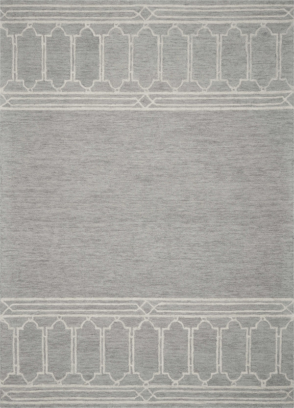 Homeroots 9' X 12' Grey Hand Tufted Geometric Indoor Area Rug  Wool 350506