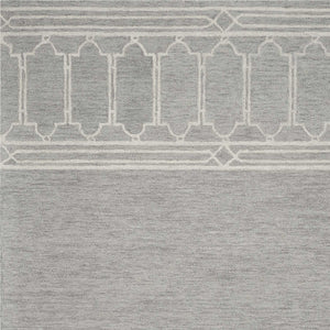 Homeroots 9' X 12' Grey Hand Tufted Geometric Indoor Area Rug  Wool 350506