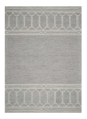 Homeroots 9' X 12' Grey Hand Tufted Geometric Indoor Area Rug  Wool 350506