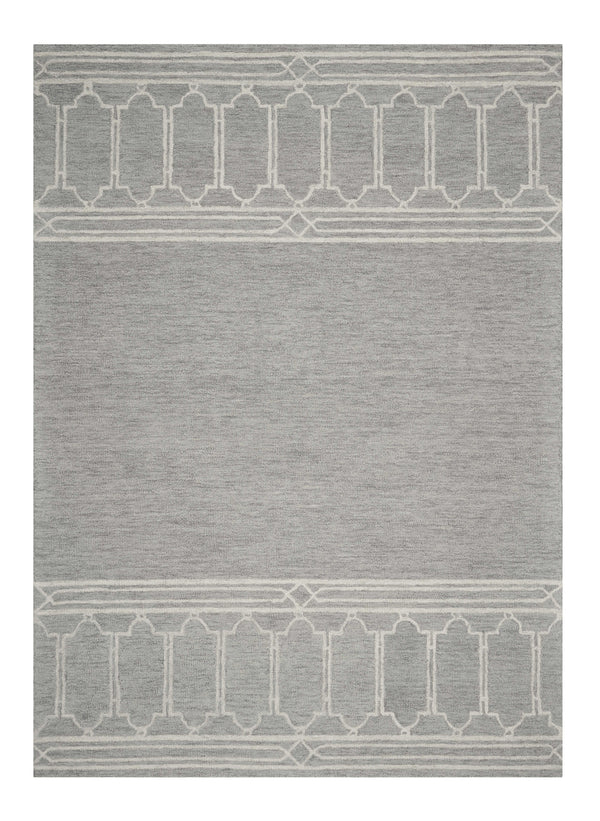 Homeroots 9' X 12' Grey Hand Tufted Geometric Indoor Area Rug  Wool 350506