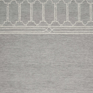 Homeroots 9' X 12' Grey Hand Tufted Geometric Indoor Area Rug  Wool 350506