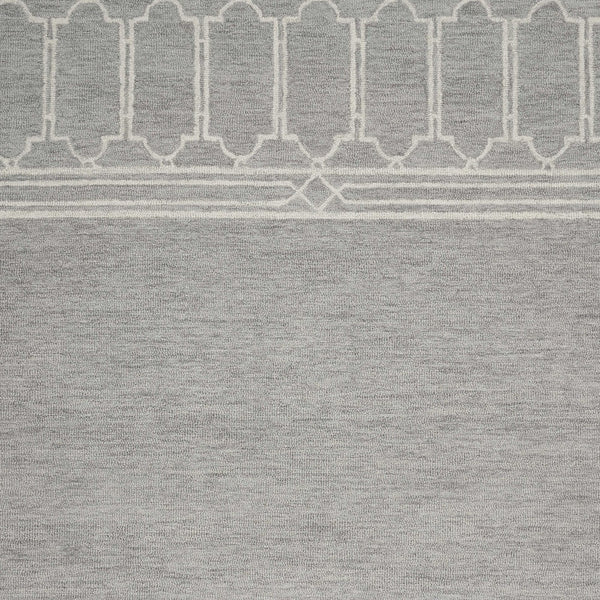 Homeroots 9' X 12' Grey Hand Tufted Geometric Indoor Area Rug  Wool 350506