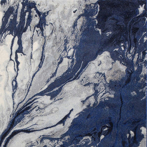 HomeRoots 9' Modern Blue-Gray and Ivory Abstract Area Rug – Durable, Stain-Resistant Design for Stylish Spaces 9' X 13' 350515