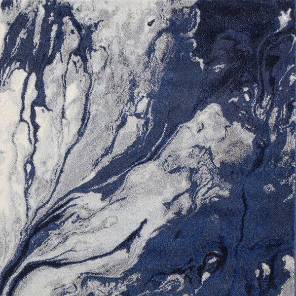HomeRoots 9' Modern Blue-Gray and Ivory Abstract Area Rug – Durable, Stain-Resistant Design for Stylish Spaces 9' X 13' 350515