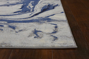 HomeRoots 9' Modern Blue-Gray and Ivory Abstract Area Rug – Durable, Stain-Resistant Design for Stylish Spaces 9' X 13' 350515