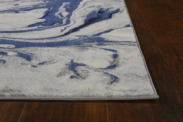 HomeRoots 9' Modern Blue-Gray and Ivory Abstract Area Rug – Durable, Stain-Resistant Design for Stylish Spaces 9' X 13' 350515