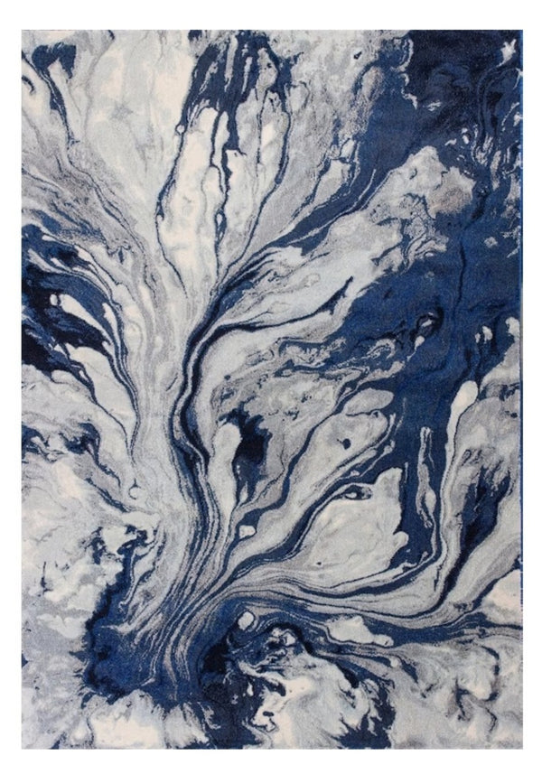 HomeRoots 9' Modern Blue-Gray and Ivory Abstract Area Rug – Durable, Stain-Resistant Design for Stylish Spaces 9' X 13' 350515