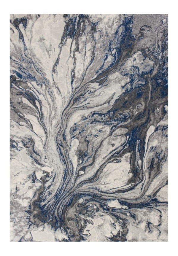 HomeRoots 10' Blue and Gray Abstract Area Rug – Modern Design for Living Rooms, Durable, Easy to Maintain 10' X 13' 350516