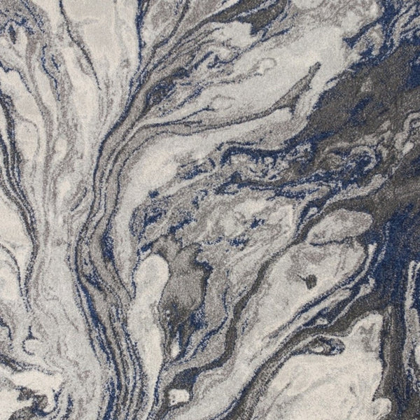 HomeRoots 10' Blue and Gray Abstract Area Rug – Modern Design for Living Rooms, Durable, Easy to Maintain 10' X 13' 350516