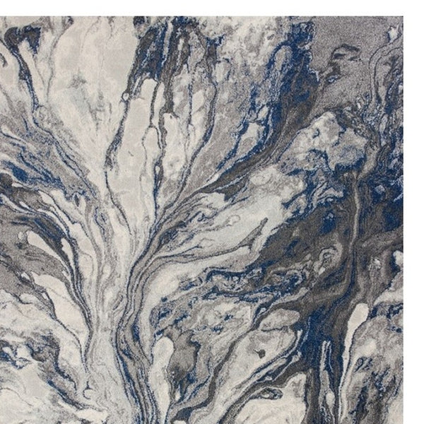 HomeRoots 10' Blue and Gray Abstract Area Rug – Modern Design for Living Rooms, Durable, Easy to Maintain 10' X 13' 350516