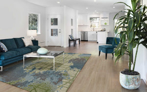 HomeRoots 10' Modern Blue and Green Abstract Area Rug - Vibrant, Durable, and Stylish for Contemporary Spaces 10' X 13' 350520