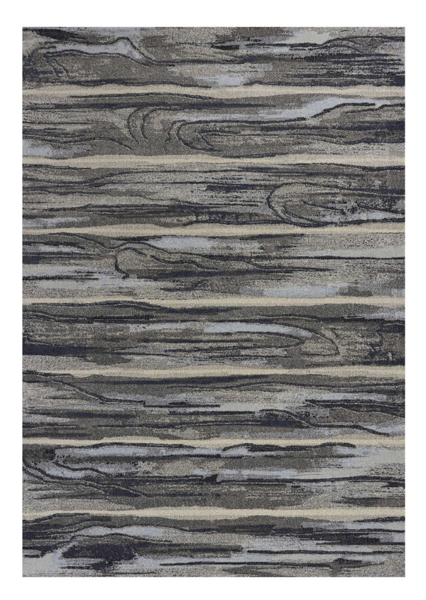 HomeRoots 10' Modern Abstract Area Rug in Gray, Blue, and Black - Soft, Durable, and Stain-Resistant Design 10' X 13' 350522