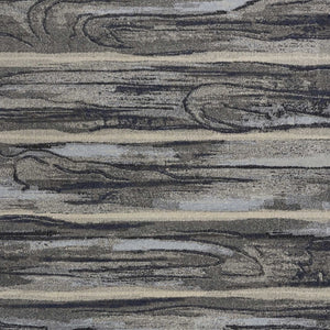 HomeRoots 10' Modern Abstract Area Rug in Gray, Blue, and Black - Soft, Durable, and Stain-Resistant Design 10' X 13' 350522
