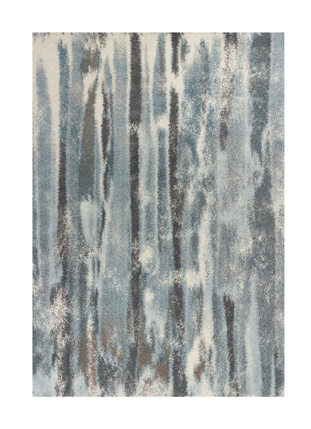 HomeRoots 9' Teal Blue and White Abstract Area Rug - Modern Design, Durable, Easy Maintenance for High-Traffic Areas 9' X 13' 350523
