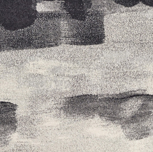 HomeRoots 10' Contemporary Abstract Area Rug in Gray, Black, and Ivory - Durable, Stylish, Easy to Clean 10' X 13' 350524