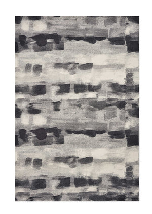 HomeRoots 10' Contemporary Abstract Area Rug in Gray, Black, and Ivory - Durable, Stylish, Easy to Clean 10' X 13' 350524