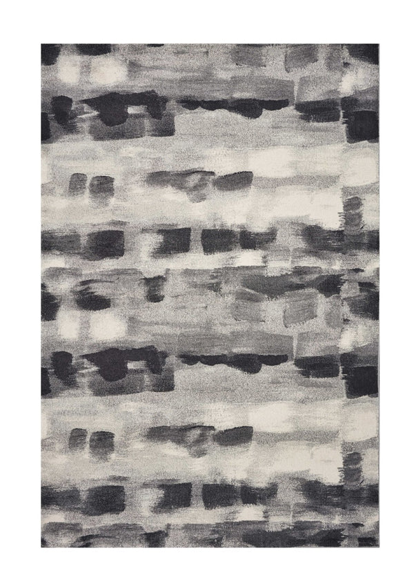 HomeRoots 10' Contemporary Abstract Area Rug in Gray, Black, and Ivory - Durable, Stylish, Easy to Clean 10' X 13' 350524