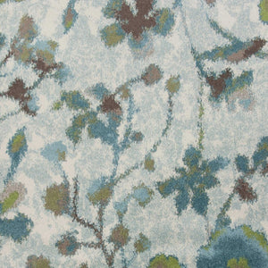 HomeRoots 10' Contemporary Teal Blue Floral Vines Area Rug – Durable, Soft, Stain-Resistant for Modern Homes 10' X 13' 350531