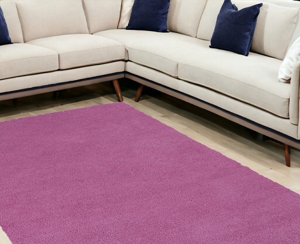 HomeRoots 9' Vibrant Hot Pink Polyester Area Rug - Handcrafted, Soft Texture for Living Rooms and Hallways 9' X 13' 350533