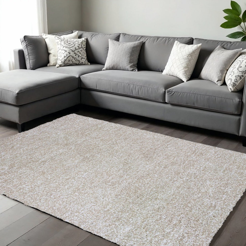 HomeRoots 10' Hand Woven Ivory Area Rug - Luxurious, Durable, and Unique Design for Modern Living Spaces 10' X 13' 350536