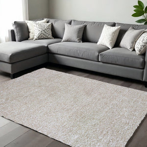 HomeRoots 10' Hand Woven Ivory Area Rug - Luxurious, Durable, and Unique Design for Modern Living Spaces 10' X 13' 350536
