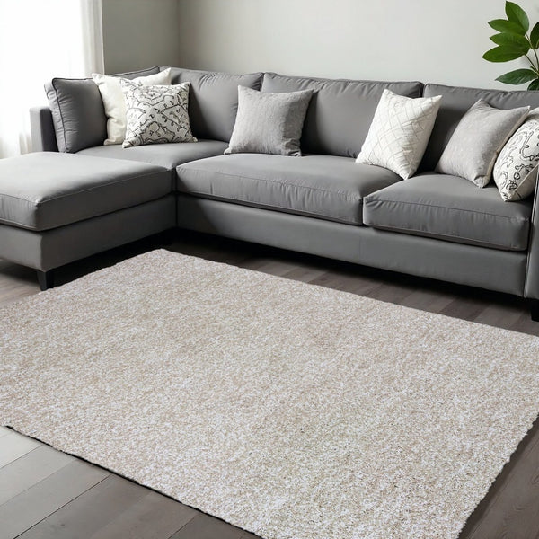 HomeRoots 10' Hand Woven Ivory Area Rug - Luxurious, Durable, and Unique Design for Modern Living Spaces 10' X 13' 350536