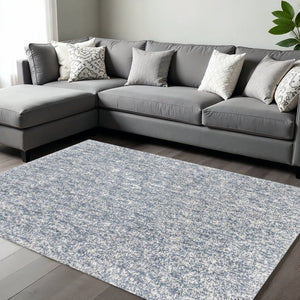 HomeRoots 9' Slate Blue and Ivory Abstract Hand Woven Area Rug - Elevate Your Space with Artisan Craftsmanship 9' X 13' 350543