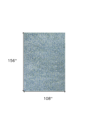 Homeroots 9' X 13' Blue And Beige Hand Woven Area Rug  Polyester 350544