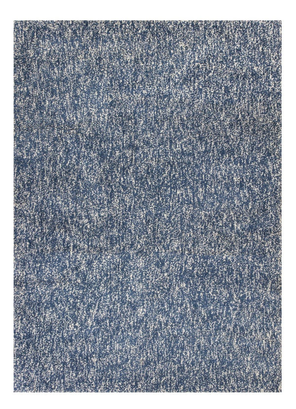 HomeRoots 9' Indigo and Ivory Abstract Shag Area Rug - Hand-Woven Luxury for Modern Living Spaces and Comfort 9' X 13' 350545