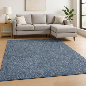 HomeRoots 9' Indigo and Ivory Abstract Shag Area Rug - Hand-Woven Luxury for Modern Living Spaces and Comfort 9' X 13' 350545