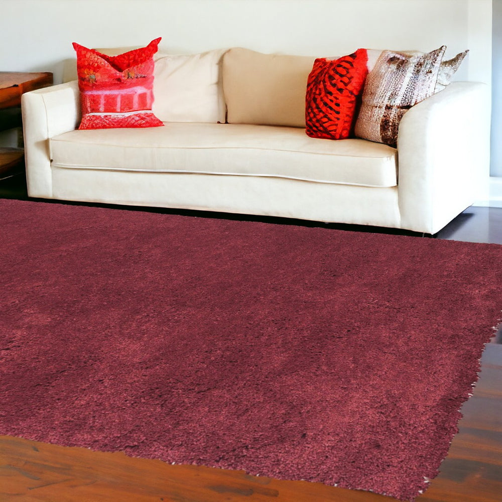 HomeRoots 9' Vibrant Red Shag Area Rug for Modern Living Spaces - Soft, Durable, and Stylish Home Accent 9' X 13' 350558