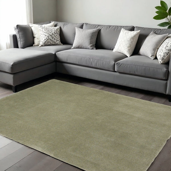 HomeRoots 9' Hand Woven Sage Area Rug - Elevate Your Space with Contemporary Elegance and Lasting Durability 9' X 13' 350562