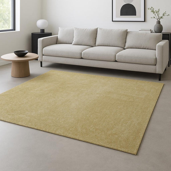 HomeRoots 8' Hand-Woven Canary Yellow Round Rug – Artisan Crafted, Durable, and Stylish for Any Space 9' X 13' 350564