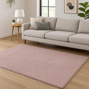 HomeRoots 8' Hand-Woven Pink Round Rug - Artisanal Charm, Soft Polyester, Durable & Stylish for Any Space 9' X 13' 350565