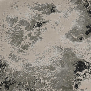 HomeRoots 9' Silver and Black Abstract Area Rug - Stylish, Durable Foundation for Modern Interiors and Comfort 9' X 13' 350568