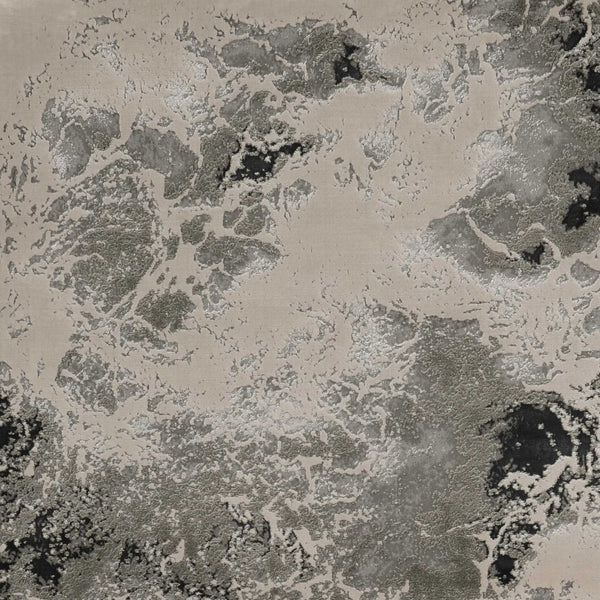 HomeRoots 9' Silver and Black Abstract Area Rug - Stylish, Durable Foundation for Modern Interiors and Comfort 9' X 13' 350568