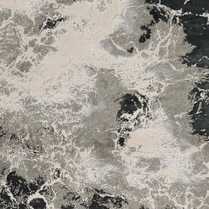 HomeRoots 9' Silver and Black Abstract Area Rug - Stylish, Durable Foundation for Modern Interiors and Comfort 9' X 13' 350568