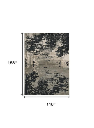 HomeRoots 7' Black and Silver Abstract Area Rug – Modern Design for Stylish Comfort in High-Traffic Spaces 10' X 13' 350569