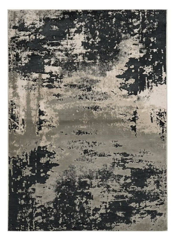 HomeRoots 7' Black and Silver Abstract Area Rug – Modern Design for Stylish Comfort in High-Traffic Spaces 10' X 13' 350569