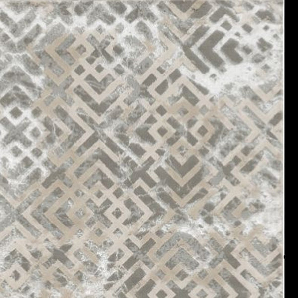 HomeRoots 10' Geometric Area Rug in Sand and Light Blue - Modern Design for Durable Comfort and Style 10' X 13' 350571