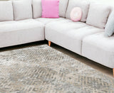 Homeroots 10' X 13' Sand Silver Area Rug  Polyester 350571