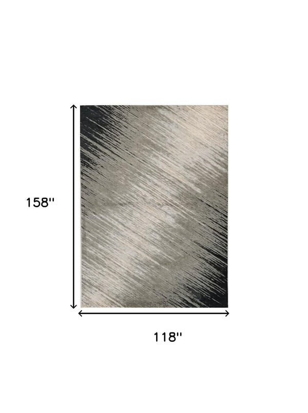 Homeroots 9' X 13'  Polyester Silver Grey Area Rug  Polyester 350572