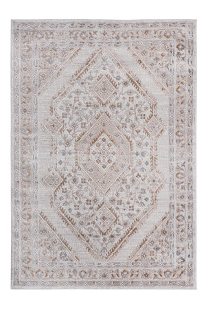 English Elm Loom Elegant Cream/Ivory Bordered Area Rug – Durable, Stain-Resistant For Living Room & Home Office B335P289481