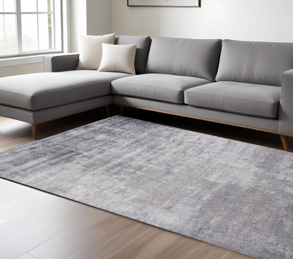 HomeRoots 5' Slate Gray and Dark Gray Abstract Hand Loomed Area Rug – Contemporary Elegance for Your Space 9' X 12' 350588
