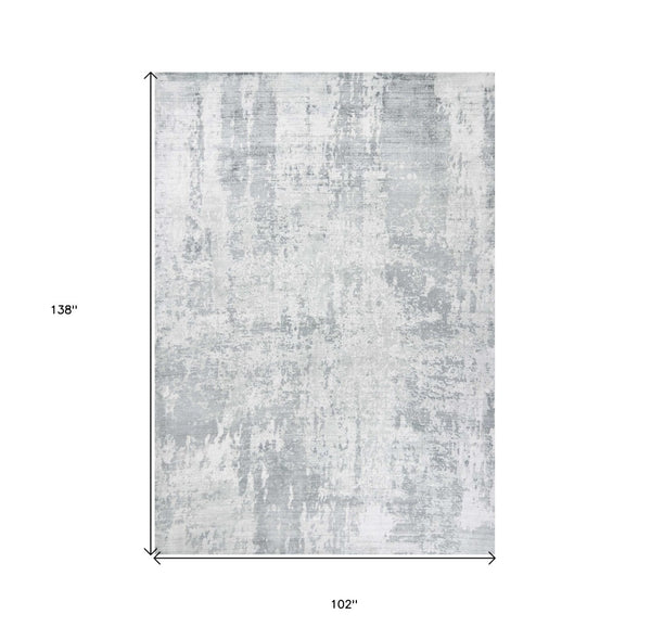 HomeRoots 5' Modern Abstract Hand-Loomed Area Rug in Dark and Light Gray – Adds Style and Warmth to Any Space 9' X 12' 350590