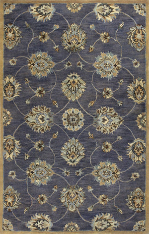 HomeRoots 9' Hand-Tufted Wool Floral Area Rug in Dark Gray, Green, and Brown for Timeless Elegance 9' X 13' 350610