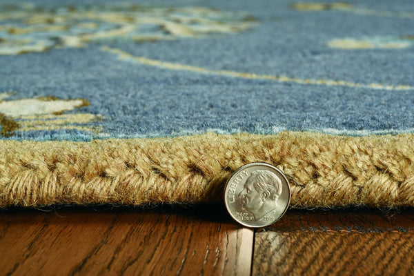 HomeRoots 9' Hand-Tufted Wool Floral Area Rug in Dark Gray, Green, and Brown for Timeless Elegance 9' X 13' 350610
