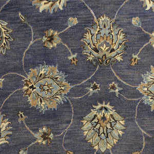 HomeRoots 9' Hand-Tufted Wool Floral Area Rug in Dark Gray, Green, and Brown for Timeless Elegance 9' X 13' 350610