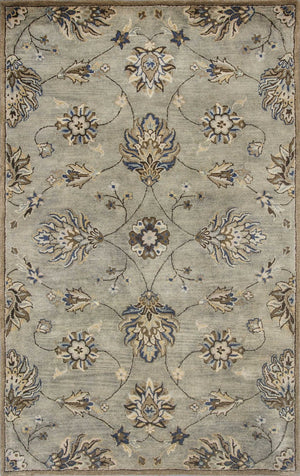 HomeRoots 9' Hand-Tufted Wool Floral Area Rug for Timeless Elegance and Warmth in Large Living Spaces 9' X 13' 350611