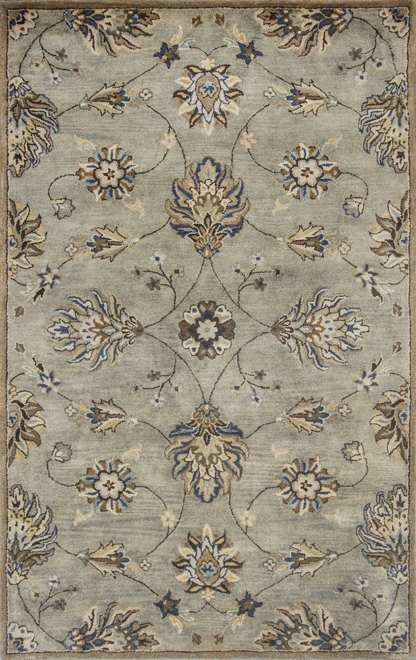 HomeRoots 9' Hand-Tufted Wool Floral Area Rug for Timeless Elegance and Warmth in Large Living Spaces 9' X 13' 350611